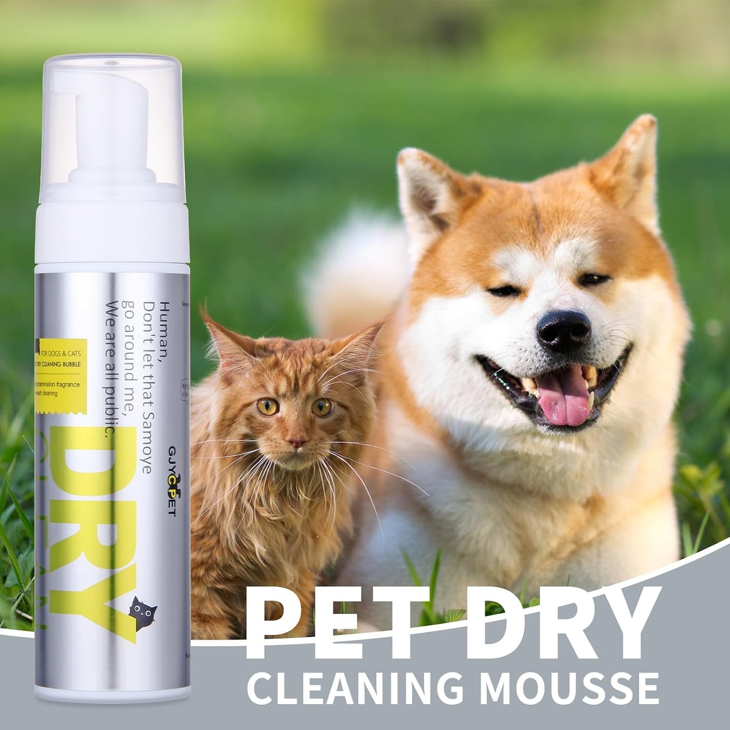 Waterless Kitten Shampoo Cat Shampoo - Licking Safe Dry Foam for Cats & Kittens | Rinse Free, Dander Reducing, Paraben-Free, Ph Balanced (6.76 Oz)
