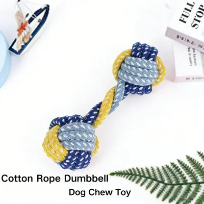 Plant-Dyed Cotton Rope Dog Chew Toy, Carrot Corn Stick & Dumbbell Shaped - Teeth Cleaning & Bite-Resistant for Small Medium Dogs