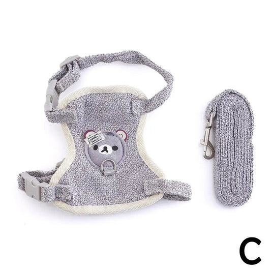 Lovely Small Pet Vest Chest Strap Dog Leash Traction Rope Walking Dog Cat Bunny Vest Harness Poodle Collar Leash Dog Accessory