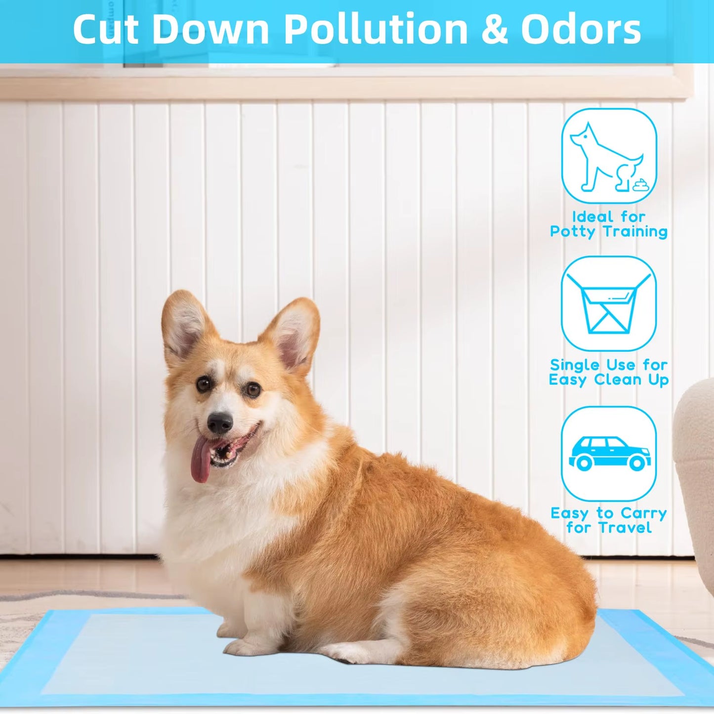 Leakproof Pee Pads for Dogs Quick Absorb 7Layer Leakproof Design Dog Pee Pads Potty Training Absorbent Waterproof Puppy Pee Pad