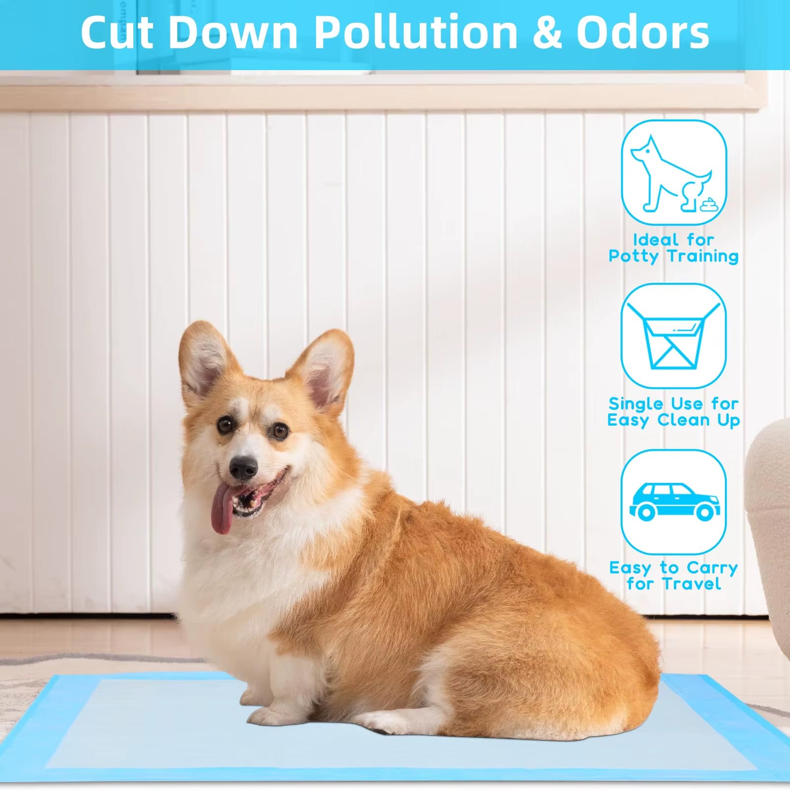 Leakproof Pee Pads for Dogs Quick Absorb 7Layer Leakproof Design Dog Pee Pads Potty Training Absorbent Waterproof Puppy Pee Pad