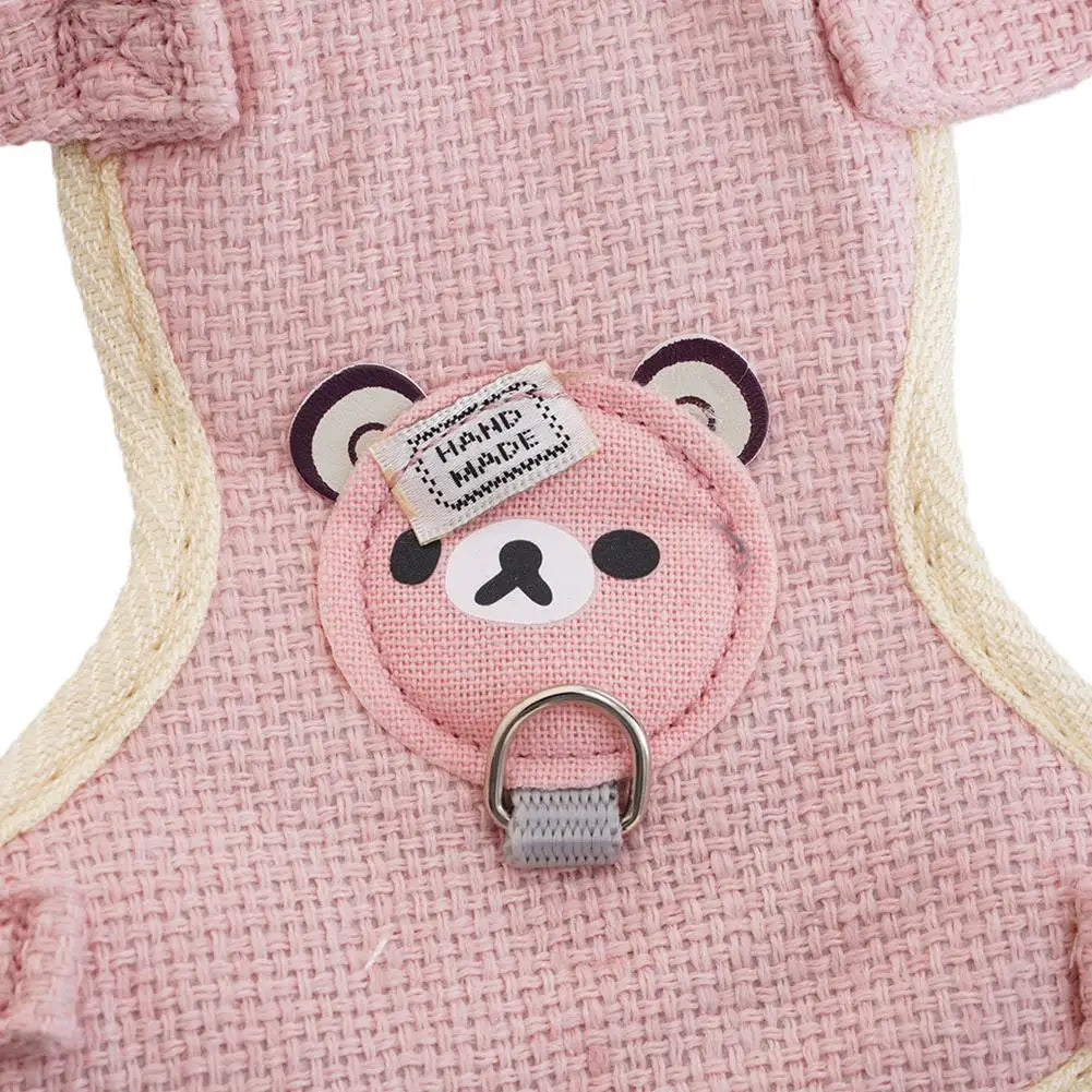 Lovely Small Pet Vest Chest Strap Dog Leash Traction Rope Walking Dog Cat Bunny Vest Harness Poodle Collar Leash Dog Accessory
