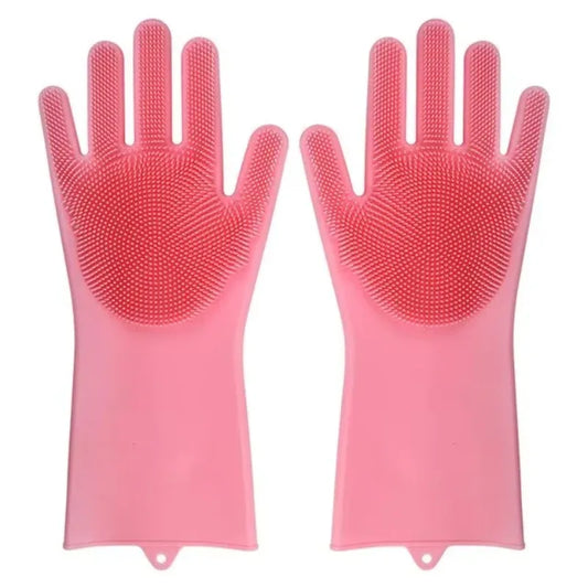 Magic Silicone Rubber Dishwashing Cleaning Gloves Household Scrubber Efficient Kitchen Cleaning Tools for Easy Cleaning