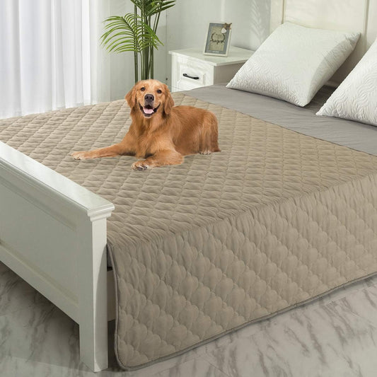 Dog Bed Cover Washable Pee Pads Dog Blankets for Puppy Large Dog Cat,Sofa Reversible Changing Pad Reusable 1 Piece（68"X82",Beige+Sand+Sand）