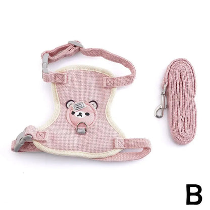 Lovely Small Pet Vest Chest Strap Dog Leash Traction Rope Walking Dog Cat Bunny Vest Harness Poodle Collar Leash Dog Accessory