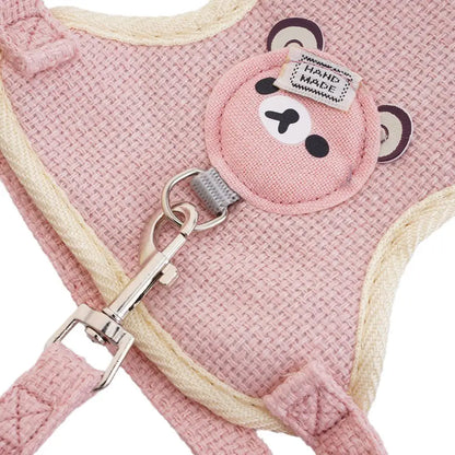 Lovely Small Pet Vest Chest Strap Dog Leash Traction Rope Walking Dog Cat Bunny Vest Harness Poodle Collar Leash Dog Accessory