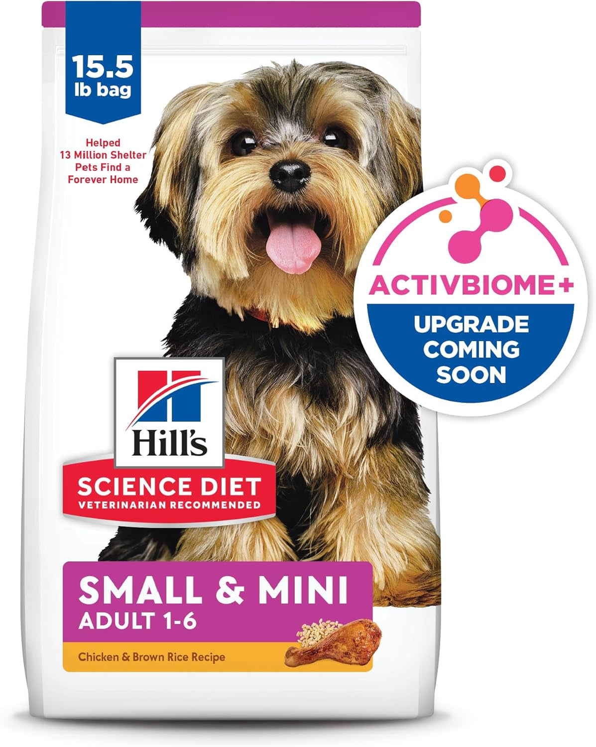 Hill'S Science Diet Adult 1-6 Small & Mini Dry Dog Food, Chicken & Brown Rice, 15.5 Lb. Bag