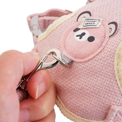 Lovely Small Pet Vest Chest Strap Dog Leash Traction Rope Walking Dog Cat Bunny Vest Harness Poodle Collar Leash Dog Accessory