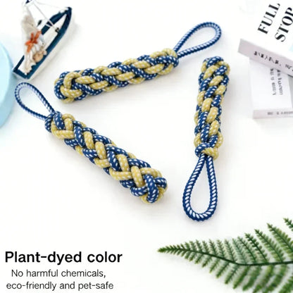 Plant-Dyed Cotton Rope Dog Chew Toy, Carrot Corn Stick & Dumbbell Shaped - Teeth Cleaning & Bite-Resistant for Small Medium Dogs