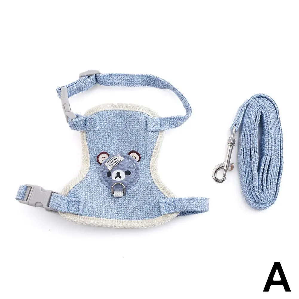 Lovely Small Pet Vest Chest Strap Dog Leash Traction Rope Walking Dog Cat Bunny Vest Harness Poodle Collar Leash Dog Accessory