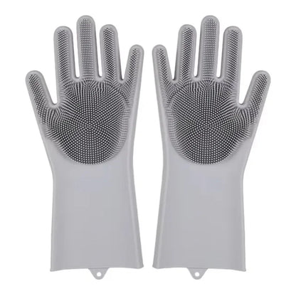 Magic Silicone Rubber Dishwashing Cleaning Gloves Household Scrubber Efficient Kitchen Cleaning Tools for Easy Cleaning
