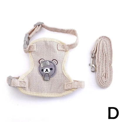 Lovely Small Pet Vest Chest Strap Dog Leash Traction Rope Walking Dog Cat Bunny Vest Harness Poodle Collar Leash Dog Accessory