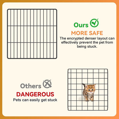 Cat Cage, 4-Tier DIY Cat Enclosures Catio, Cat Playpen Indoor & Outdoor with Hammock, Detachable Metal Wire Kennel Cats Crate, 2X2X4 Exercise Place for 1-3 Cats/Kitten
