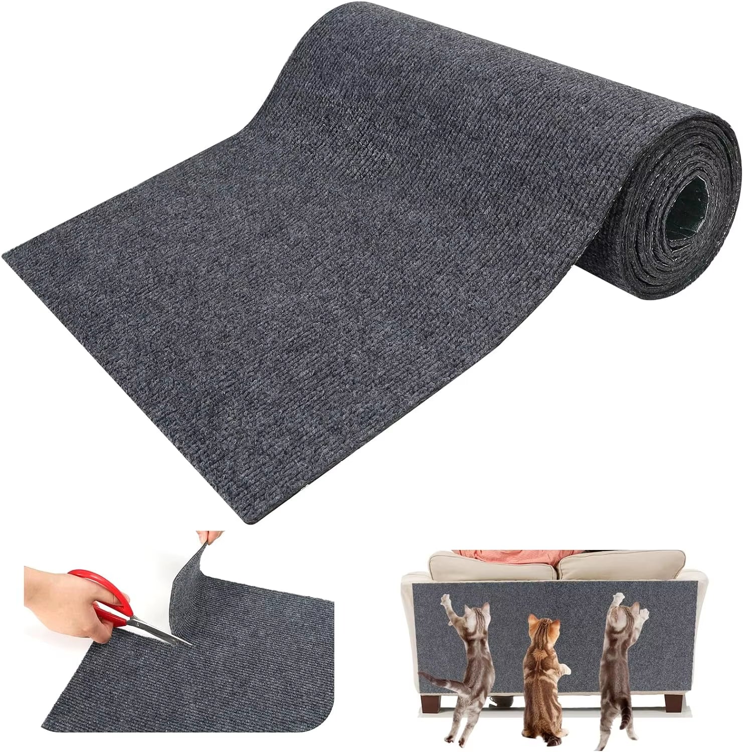 Anti Cat Scratch Sofa Cat Crawling Mat Sofa Protection Grinding Climbing Frame Self-Adhesive Carpet Cats Scratch Board Cat Toys