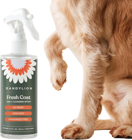 Waterless Dog Shampoo, Fresh Coat, Dog Dry Shampoo, Dry Shampoo for Dogs, No Rinse Fragrance Free Cleansing Spray, Waterless Shampoo for Dogs, Dry Shampoo Alternative, 8.4 Fl Oz