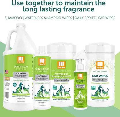 Aloe&Oatmeal Pet Shampoo for Sensitive Skin-Long Lasting Cucumber Melon Shampoo-Helps Relieve Dry Itchy Skin for Dogs&Cat-Natural Ingredient-Soap Paraben&Sulfate Free-Cleans Conditions-1 Gallon