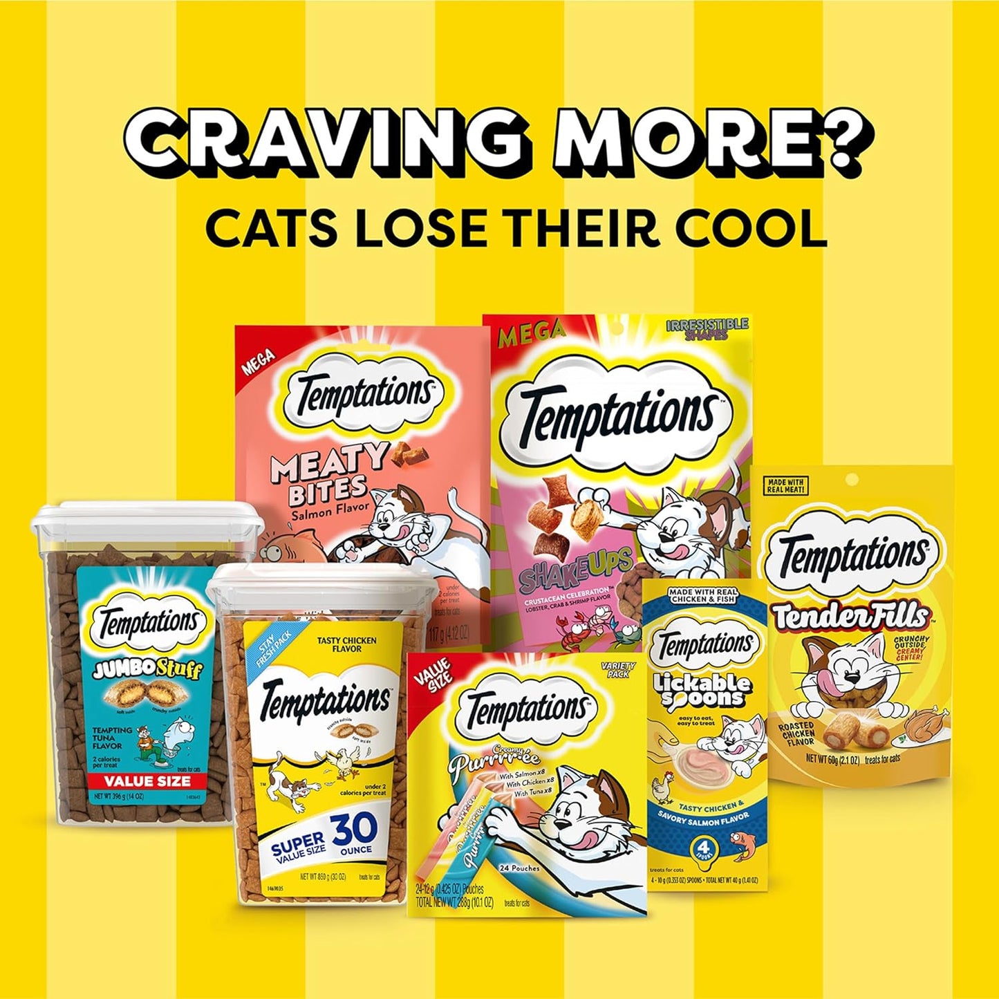 Cat Treats, Classic Crunchy and Soft Cat Treats, Seafood Medley Flavor, 30 Oz. Tub